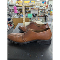 Mens Brown Leather Oxford Dress Shoes With Lace-Up Design