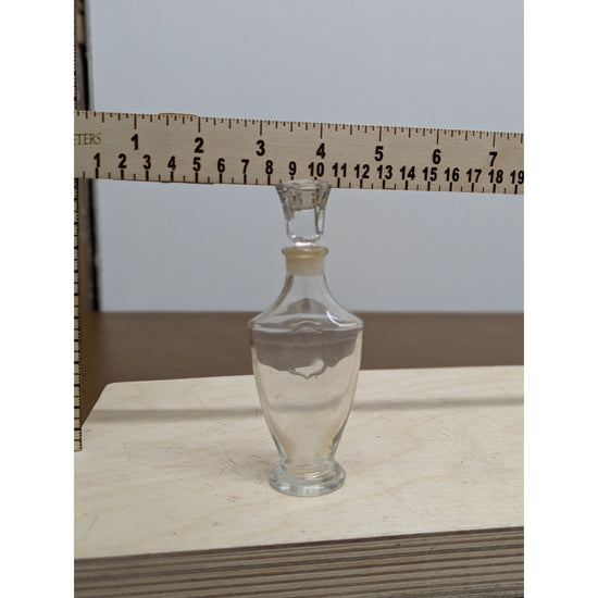 Vintage Clear Glass Perfume Bottle With Stopper 3.5 Inches Tall