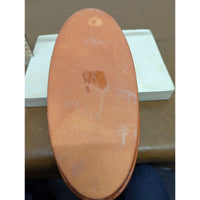 Handcrafted Terracotta Boat Serving Dish With Decorative White Dot Pattern