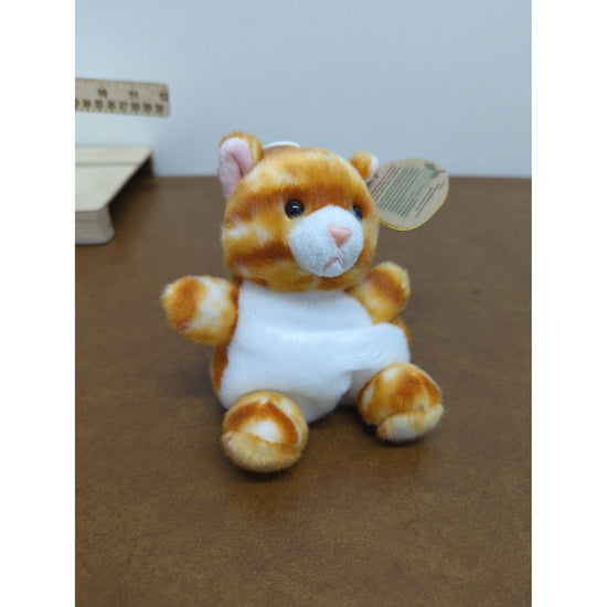 Palm Pals Kitty Plush Toy - Eco-Friendly 5" Orange & White Cat Stuffed Animal
