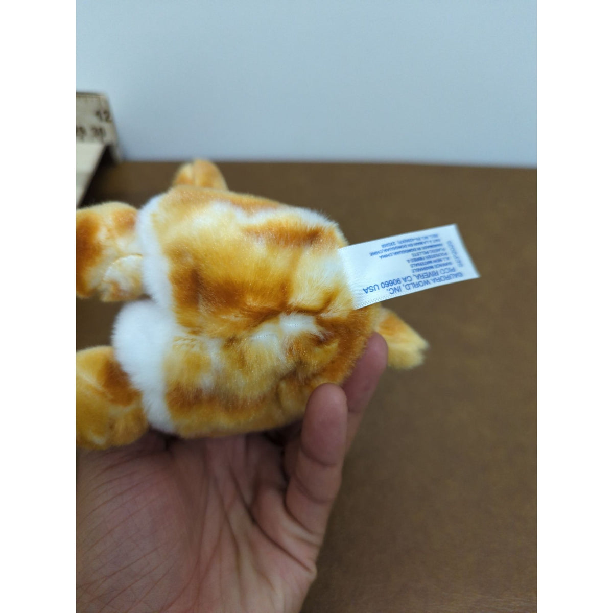 Palm Pals Kitty Plush Toy - Eco-Friendly 5" Orange & White Cat Stuffed Animal