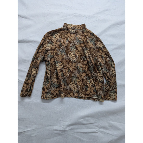 Womens Croft & Barrow Leaf Print Long Sleeve Top Size S