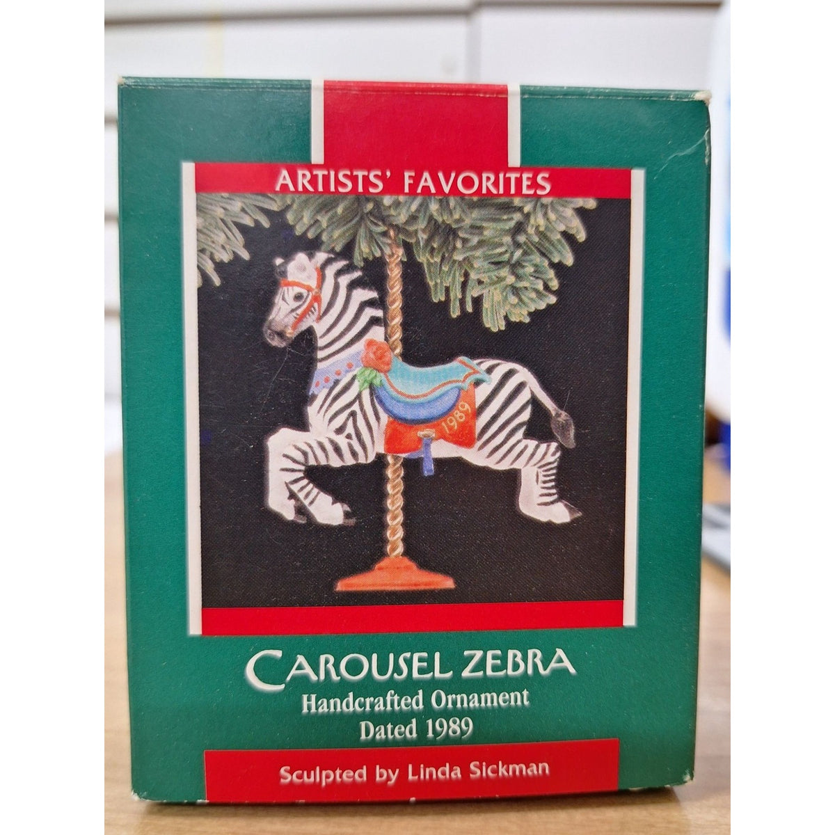 Hallmark 1989 Carousel Zebra Keepsake Ornament By Linda Sickman