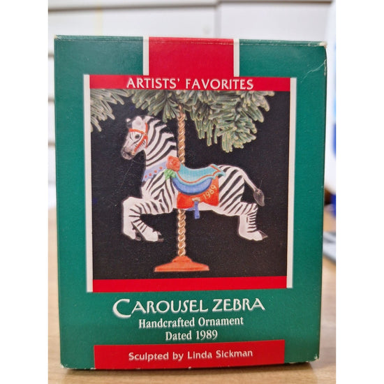 Hallmark 1989 Carousel Zebra Keepsake Ornament By Linda Sickman