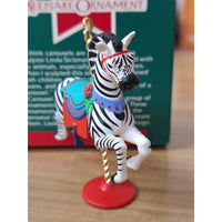 Hallmark 1989 Carousel Zebra Keepsake Ornament By Linda Sickman