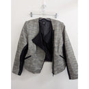 Lane Bryant Womens Open Front Blazer Jacket Size 18 Gray & Black