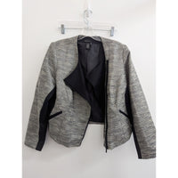 Lane Bryant Womens Open Front Blazer Jacket Size 18 Gray & Black