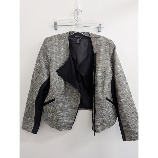 Lane Bryant Womens Open Front Blazer Jacket Size 18 Gray & Black