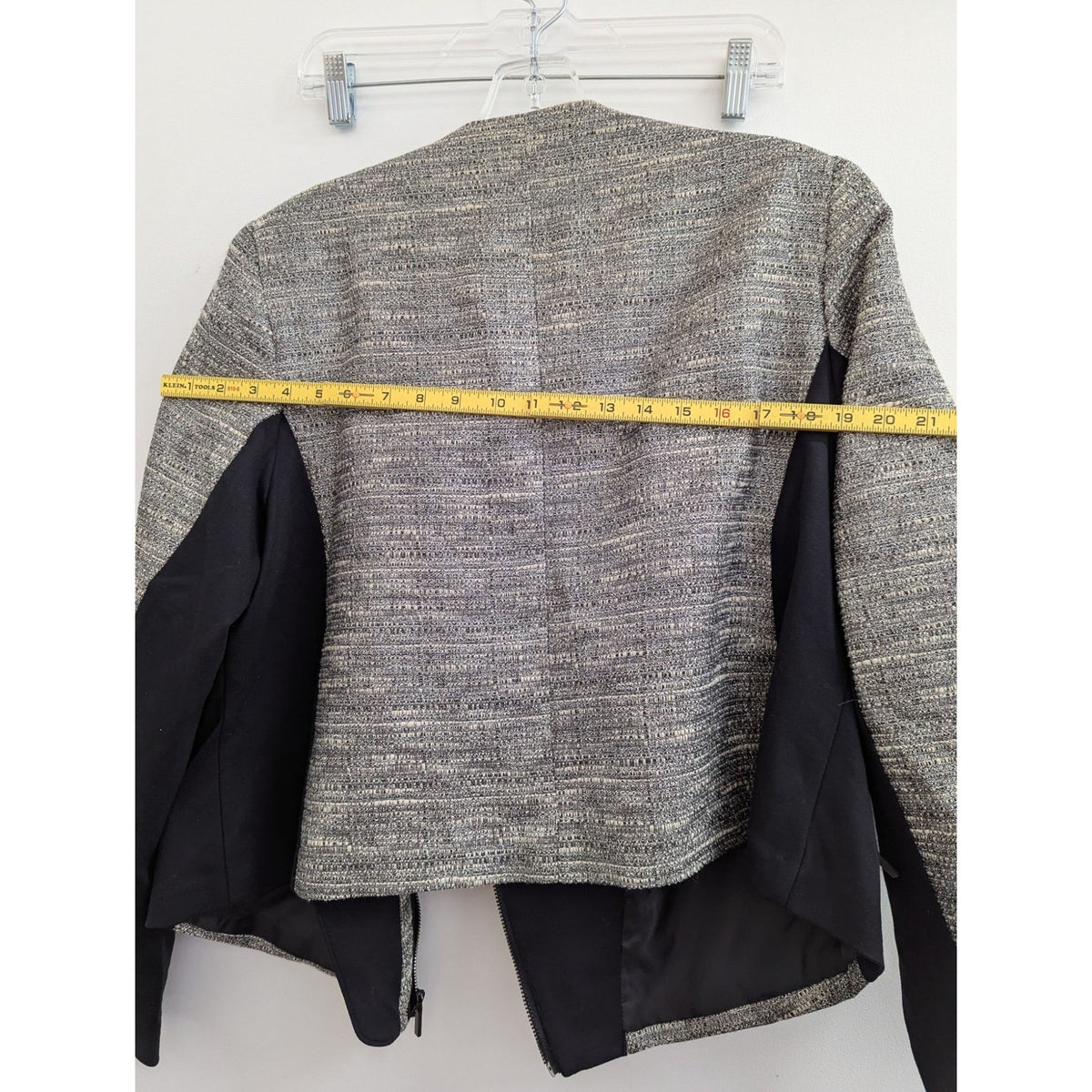 Lane Bryant Womens Open Front Blazer Jacket Size 18 Gray & Black