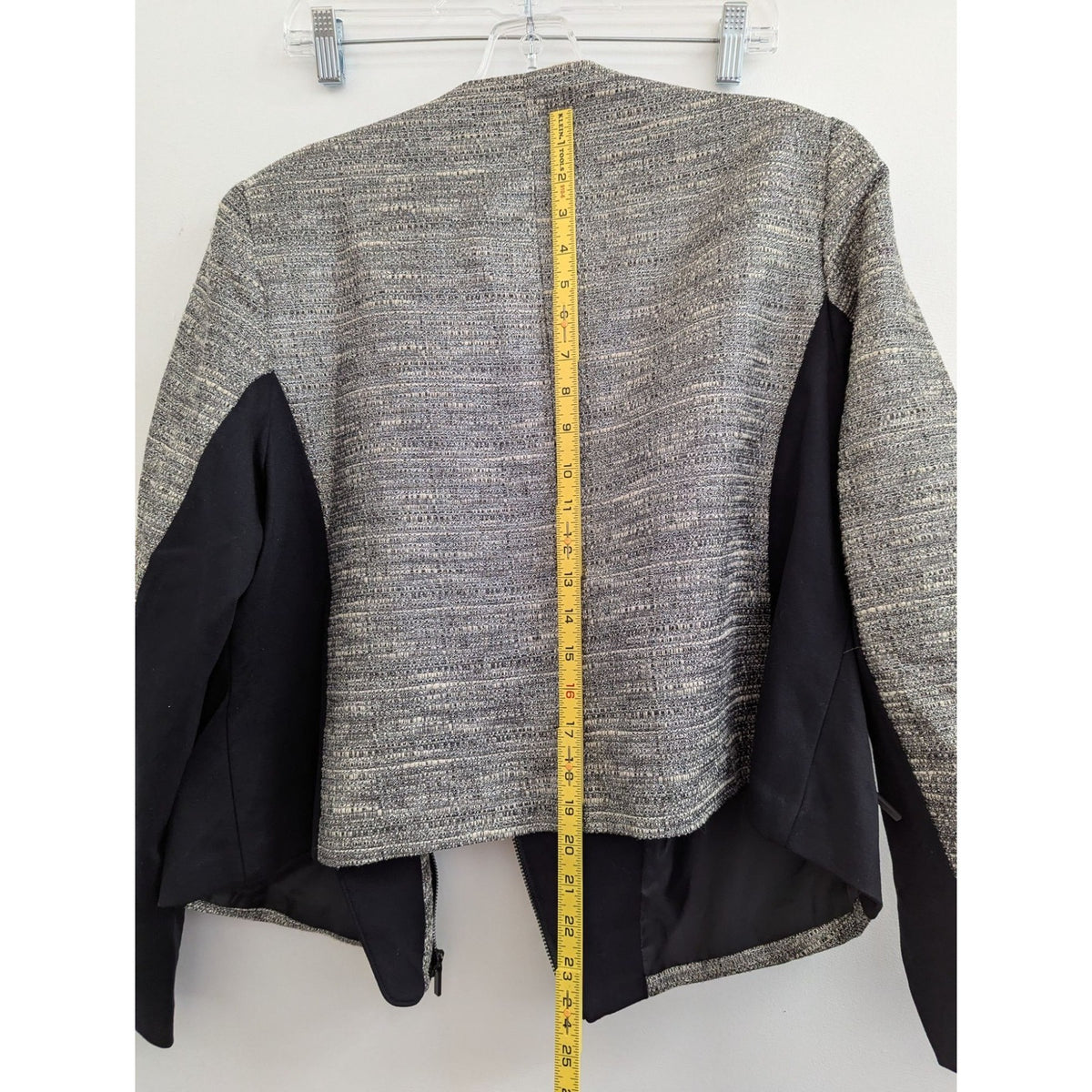 Lane Bryant Womens Open Front Blazer Jacket Size 18 Gray & Black