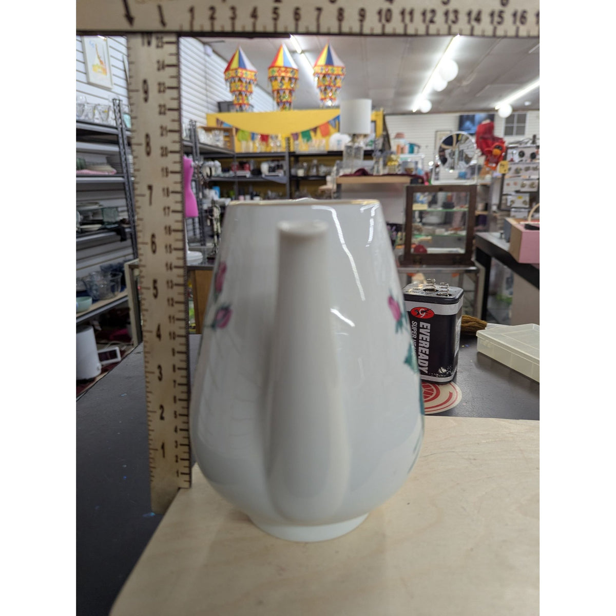 Vintage Easterling Bavaria Rose Pattern Porcelain Coffee/Tea Pot 8" Tall