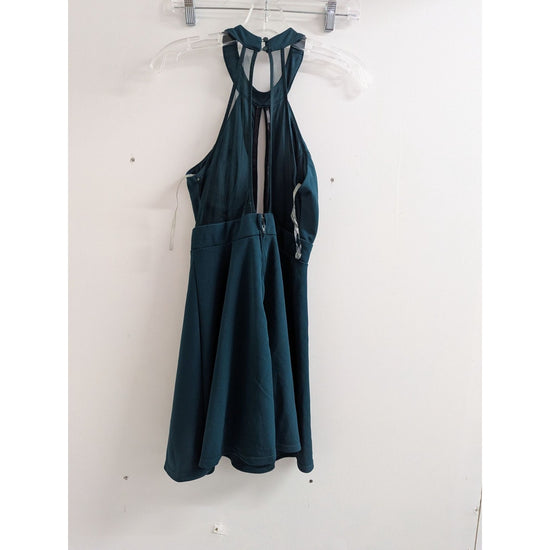 Teal Halter Skater Dress By Windsor