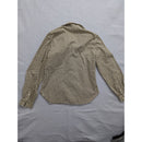 Vintage H Pattern Button-Up Long Sleeve Blouse Size S Beige/Brown
