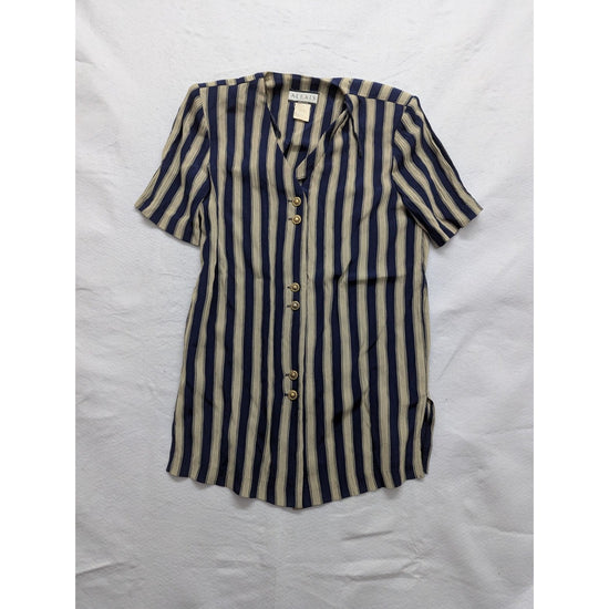 Alexis Womens Striped Button-Up Shirt Dress