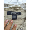 Kenneth Cole Reaction Beige Faux Leather Moto Jacket XXLG With Zip Pockets & Snap Collar