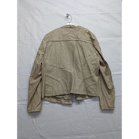 Kenneth Cole Reaction Beige Faux Leather Moto Jacket XXLG With Zip Pockets & Snap Collar