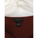 Ann Taylor Factory Womens XS Button-Front Long Sleeve Blouse In Rust Red Polyester