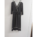 Black White Polka Dot Wrap Dress By Studio S With Trim Detail