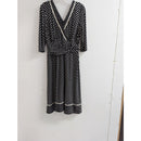 Black White Polka Dot Wrap Dress By Studio S With Trim Detail