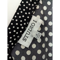 Black White Polka Dot Wrap Dress By Studio S With Trim Detail