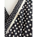 Black White Polka Dot Wrap Dress By Studio S With Trim Detail
