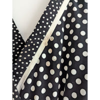 Black White Polka Dot Wrap Dress By Studio S With Trim Detail