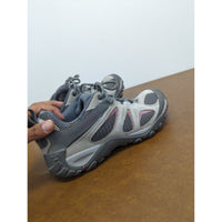 Merrell Womens Gray & Pink Hiking Shoes Size 6.5 Durable Mesh & Suede Upper Non-Slip Outsole