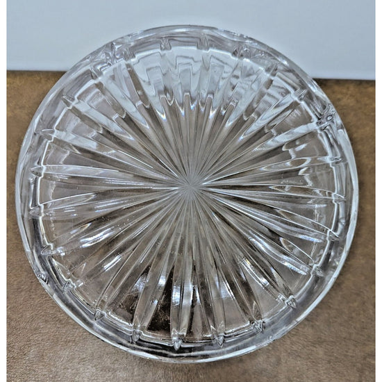 Crystal Clear Cut Glass Bowl With Starburst Design