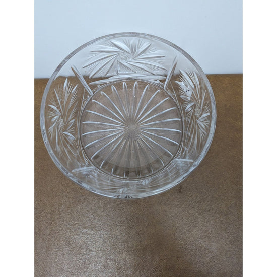 Crystal Clear Cut Glass Bowl With Starburst Design