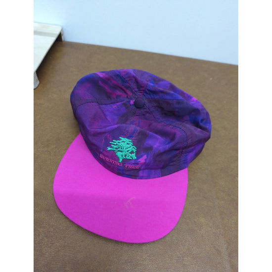 Burning Tree Purple & Pink Vintage Adjustable Snapback Hat With Embroidered Tree Logo