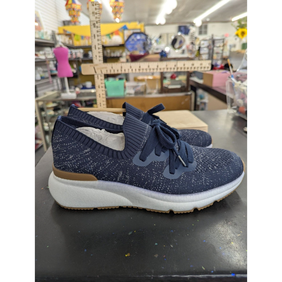 Bruno Marc Navy Blue Knit Athletic Sneakers Comfort Lightweight Running Shoes