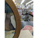 Vintage Oval Framed Family Portrait Print With Baby 8"x6.25" Gold-Tone Frame