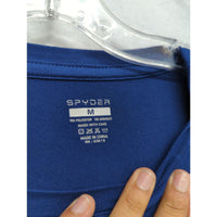 Spyder Mens Blue Long-Sleeve Crewneck Performance Shirt Size M Polyester Blend