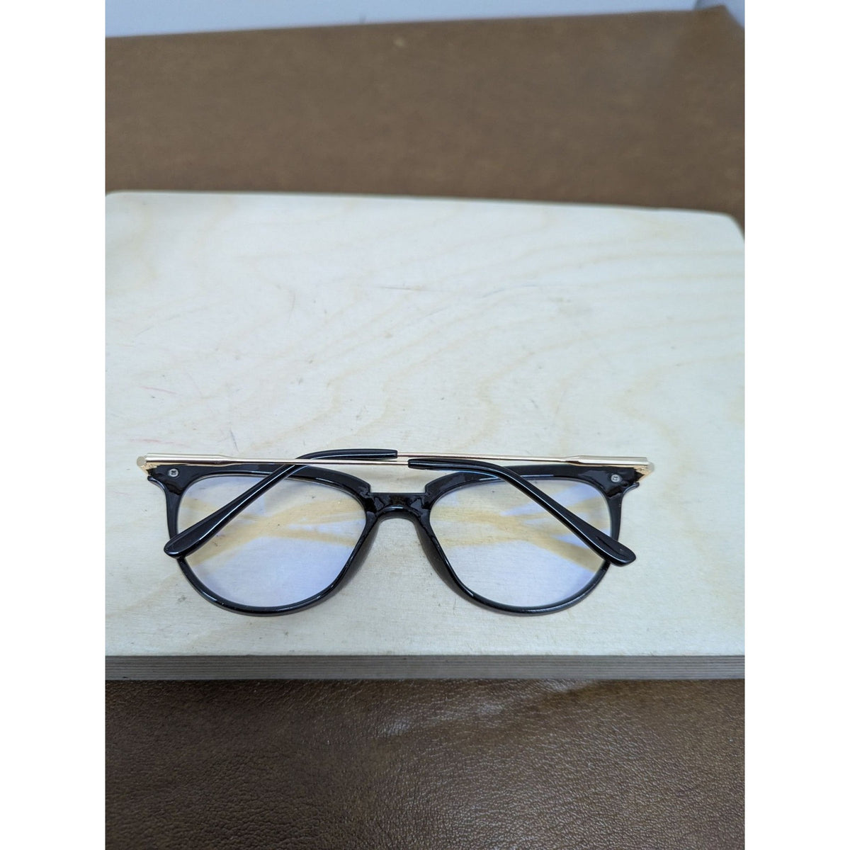 Sleek Black Eyeglasses With Silver Accent Frames Blue Light Blocking