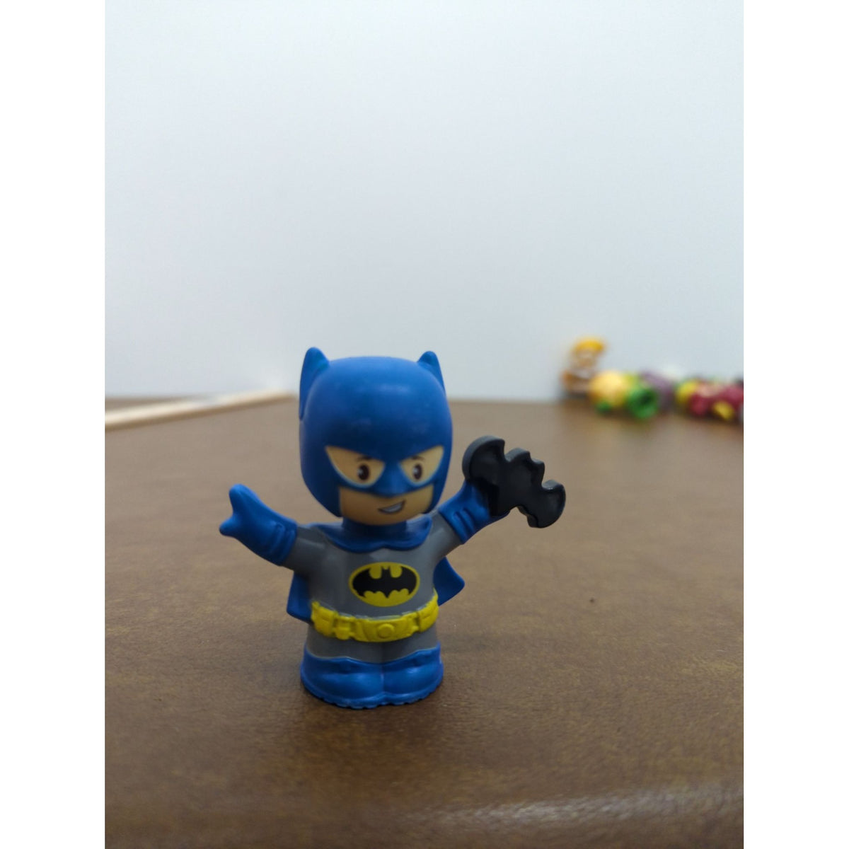 Batman Mini Figurine Toy 2 Inches Blue & Gray With Bat Accessory