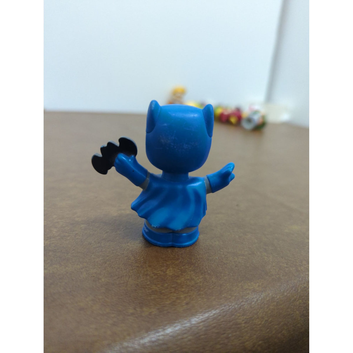 Batman Mini Figurine Toy 2 Inches Blue & Gray With Bat Accessory