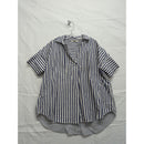 Madewell Blue & White Striped Button-Back Oversized Shirt Collared Hi-Low Hem Lightweight Cotton XS