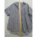 Madewell Blue & White Striped Button-Back Oversized Shirt Collared Hi-Low Hem Lightweight Cotton XS