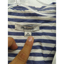Madewell Blue & White Striped Button-Back Oversized Shirt Collared Hi-Low Hem Lightweight Cotton XS