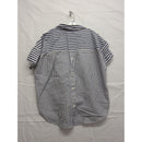 Madewell Blue & White Striped Button-Back Oversized Shirt Collared Hi-Low Hem Lightweight Cotton XS