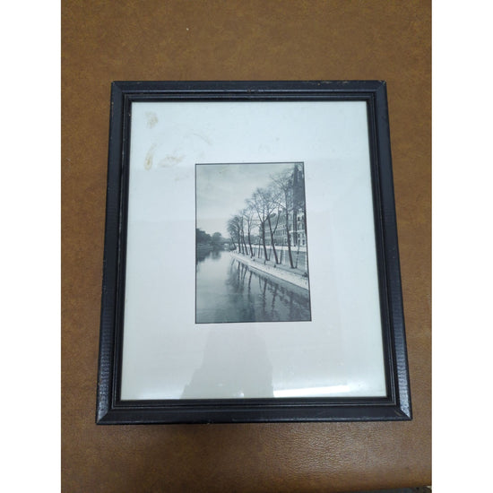Vintage Black Framed Winter Landscape Photograph Wall Art 8x10 Inches