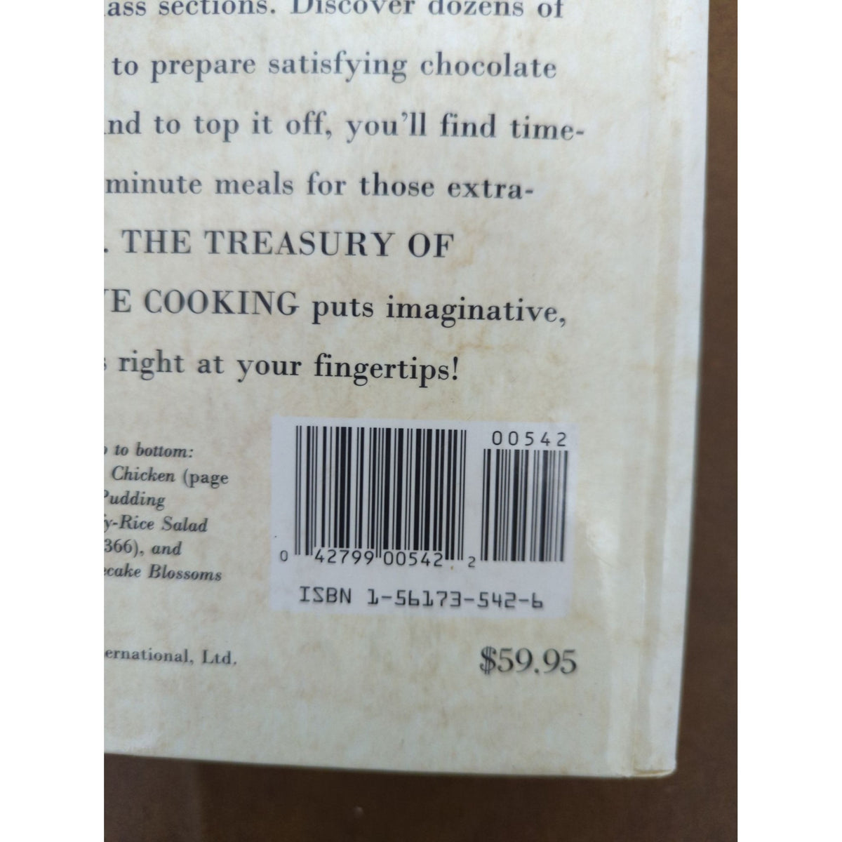 The Treasury Of Creative Cooking Hardcover Cookbook By Consumer Guide