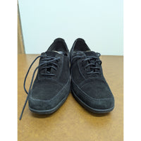 Clarks Black Suede Lace-Up Wedge Comfort Shoes