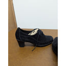 Clarks Black Suede Lace-Up Wedge Comfort Shoes