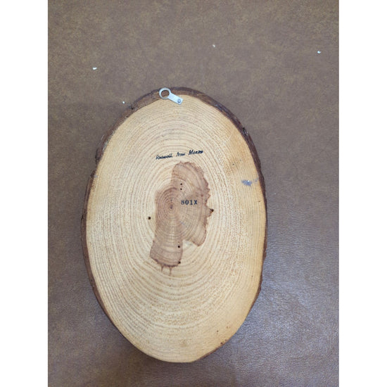 Wood Slice Wall Art Jesus Crucifixion Roswell New Mexico 8"x6" Vintage Religious Decor