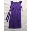Calvin Klein Purple Sleeveless Knee-Length Dress With Side Zip & Tie Accents
