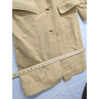 Vintage Beige Long Overcoat With Button Front & Lined Interior Womens Medium Classic Style Perfect For Fall & Winter Wear
