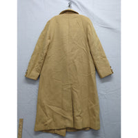 Vintage Beige Long Overcoat With Button Front & Lined Interior Womens Medium Classic Style Perfect For Fall & Winter Wear