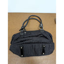 Giani Bernini Black Monogram Shoulder Bag With Double Straps And Silver Hardware