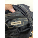 Giani Bernini Black Monogram Shoulder Bag With Double Straps And Silver Hardware